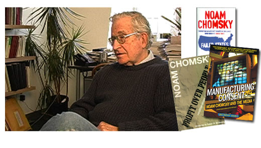 <h3>Noam Chomsky</h3>Noam Chomsky is a world renowned professor at MIT. He has lectured at many universities here and abroad, and is the recipient of numerous honorary degrees and awards. He has written and lectured widely on linguistics, philosophy and the media, as well as intellectual history, contemporary issues, international affairs and U.S. foreign policy. His most recent books are A New Generation Draws the Line; New Horizons in the Study of Language and Mind; Rogue States; 9-11; Understanding Power; On Nature and Language; Pirates and Emperors, Old and New; Chomsky on Democracy and Education; Middle East Illusions; and Hegemony or Survival. He was also featured in the film Manfacturing Consent, which focuses on his analysis of the modern media.